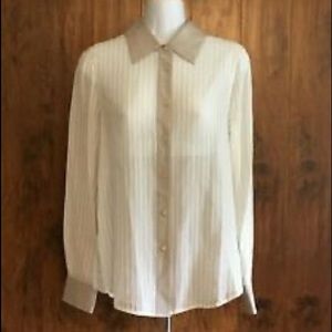 RARE: Tory Burch Cream Striped Blouse